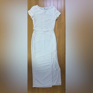 Princess Polly White Ribbed Midi Pencil Skirt